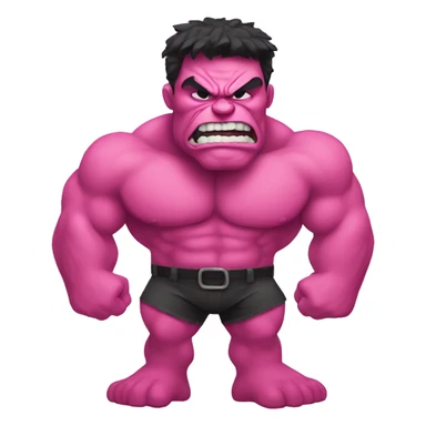 pink hulk with a bow  sticker