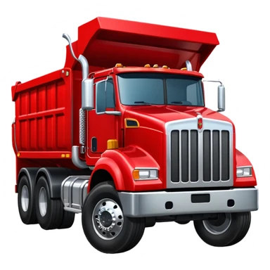 red Kenworth triaxle dump truck sticker