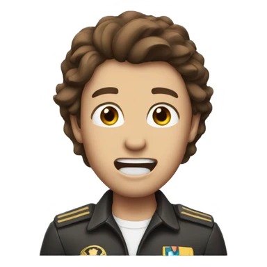 Pilot screaming brown hair sticker