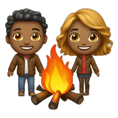 Cute couple at bonfire sticker