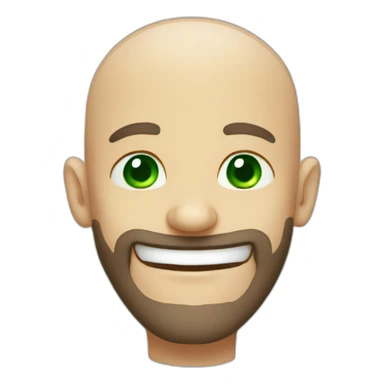 Bald beard man green eyes laughing sticker