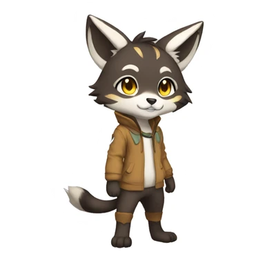 Kemono-style, Chibi, Anthro-Fur-Sona-Fakémon, clothing, Full Body sticker