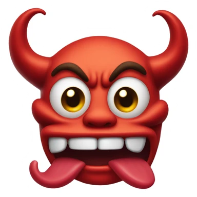 Devil emoji sticking out tongue eyes crossed sticker