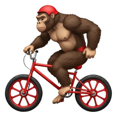 Gorilla wheeling a red BMX bike sticker