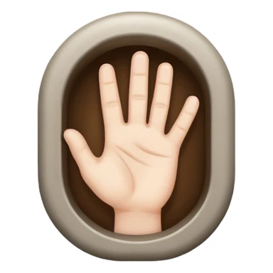 Fingers inside a hole sticker