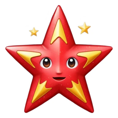 red star glitter space sticker