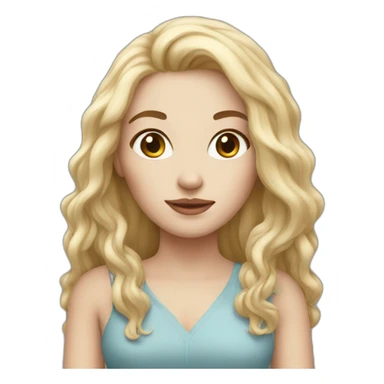 white skin woman with ruby long hair sticker