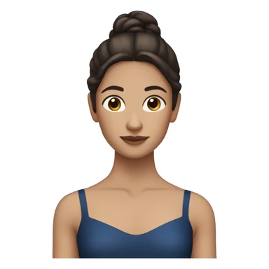 Ballerina with dark brown hair and dark blue skirt  sticker