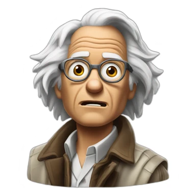 Doc brown from back to the future looking surprised sticker