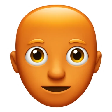 orange man with large circular head and no facial features sticker