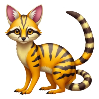 Exotic randomly colored colorful light cute lush warm-colored Fakémon-Fionbri-Vernid-Genet-creature with markings (full body) sticker