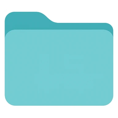 folder icon in aquamarine color, clean and simple sticker