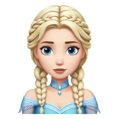 Elsa ice queen with blonde braid sticker