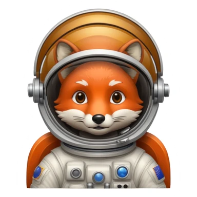 dark brown fox astronaut sticker