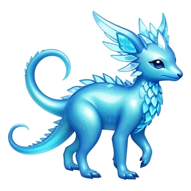 Shiny Exotic Futuristic Tropical Colorful Neon-colored Glittery Ethereal Sparkly Amaura-Aurorus-Fakémon-hybrid-creature (full body)  sticker