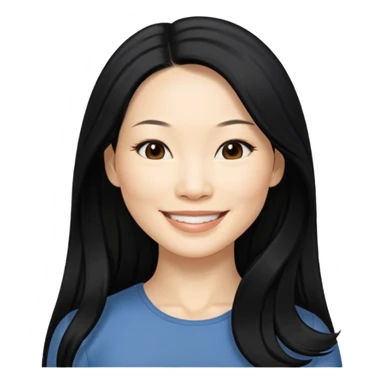 Lucy Liu with long hair sticker