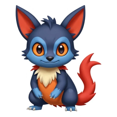 Cute adorable Stitch-Litten-Toothless-Noibat-Zangoose-fusion, full body sticker