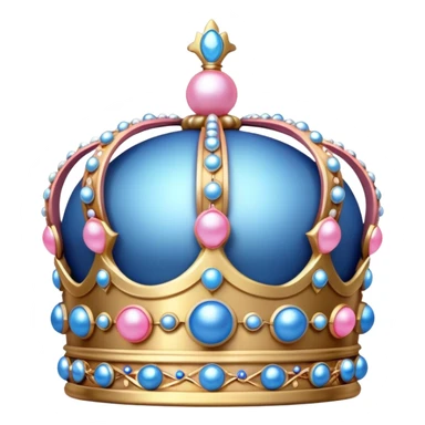 Round crown with blue and pink pearls  sticker