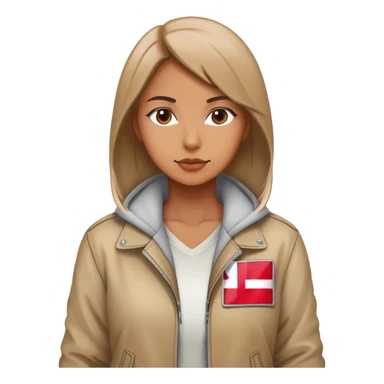 woman jacket with poland flag sticker
