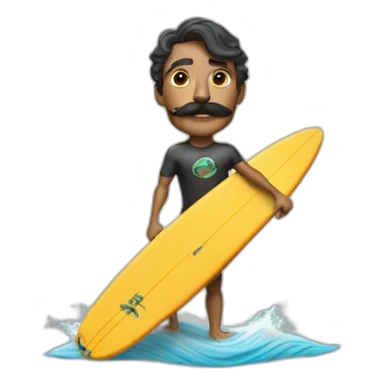 surfer who has a mustache and five oclock shadow with pit vipers sticker