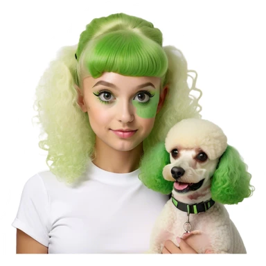 poodle with a blonde girl sticker