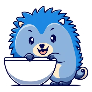 Cute blue hedgehog and silver hedgehog brushing teeth in bathroom sticker