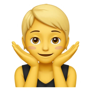 darkened yellow emoji face with hands on cheeks sticker