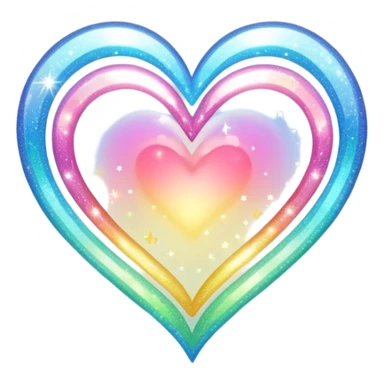 Light rainbow heart with sparkles  sticker