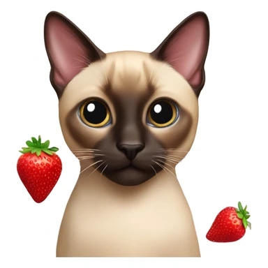 siamese with strawberry  sticker