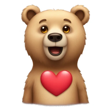 Bear with heart eyes sticker