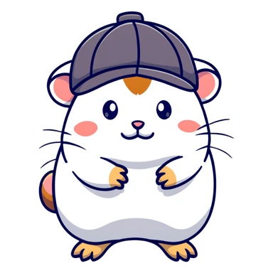 frustrated hamster in a hat sticker