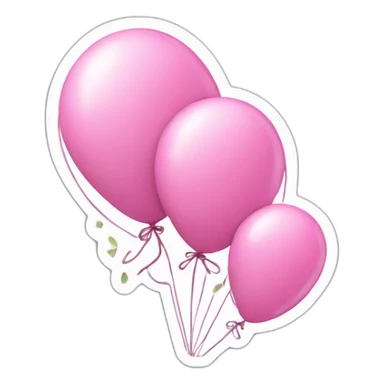 Pink ballons paper sticker sticker