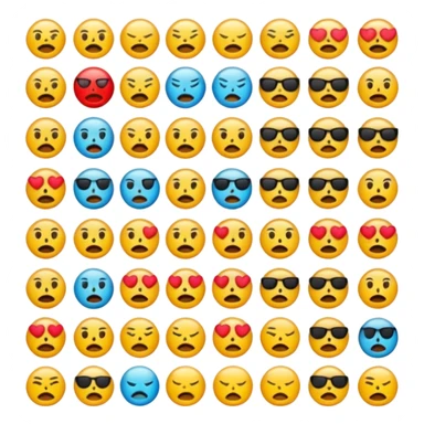 large emoji list but they are purposely screwed up sticker