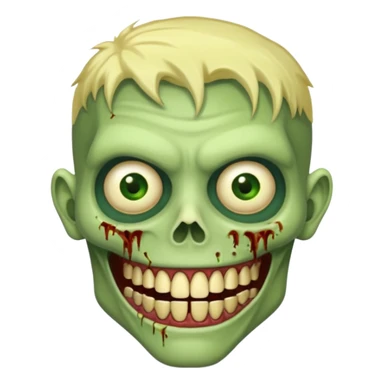 Zumbi verde com dente dourado um pouco humano sticker