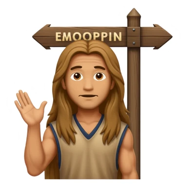 god in front of a signpost sticker