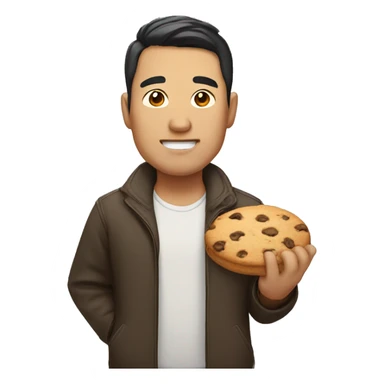 Heavy Asian man with cookies  sticker