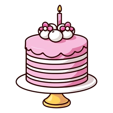 pink cake decorated with pearls sticker
