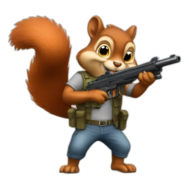 squirrel with a gun sticker