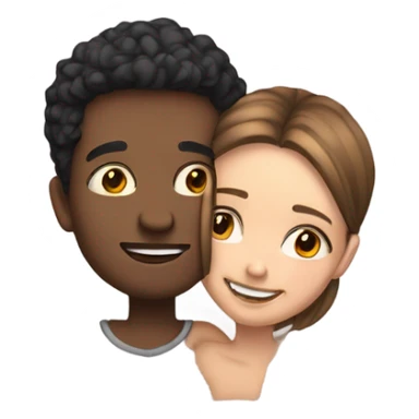 Fair skin cute couple huging sticker