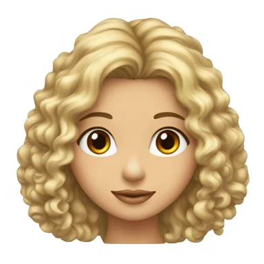 Mujer pelo largo rizado mechas ojos pequeños nariz granderubia sticker