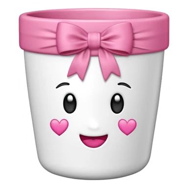vaso branco com laço rosa sem flores sticker