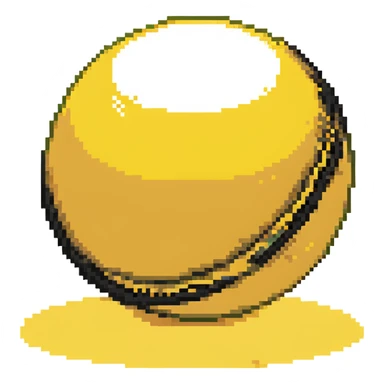 yellow orb with motion lines, 32x32 pixel art game speed power-up sticker