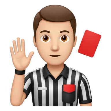 Referee holding red card sticker