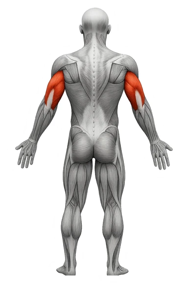 tricipite visto anatomicamente , colora solo il tricipite, il resto fallo in bianco e nero sticker