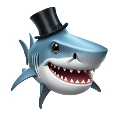 Shark with a top hat sticker