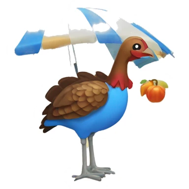 Thanksgiving turkey with beach umbrella sticker
