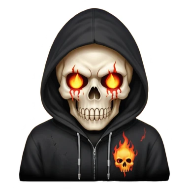Bro I wanna skull with hoodie on the hoodie has to be on fire and I want matrix blood with the codes and weird numbers spilling out eyes and mouth sticker