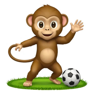 Monkey playing soccer sticker