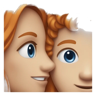 Ginger girl with blue eyes and brunette boy with blue eyes sticker