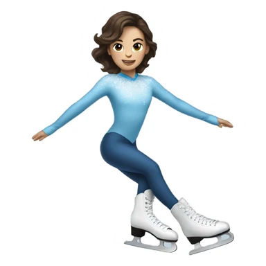 brunette ice skating double axel sticker